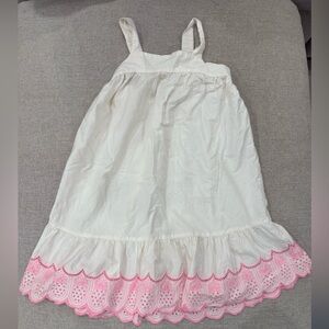 Old Navy White Sundress with Pink Scalloped Hem